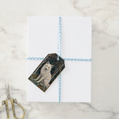 White wolf vintage boho woodland forest geschenkanhänger (Mit Garn)