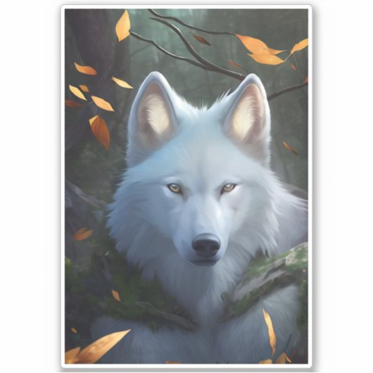 White Wolf Vinyl Sticker (Vorderseite)