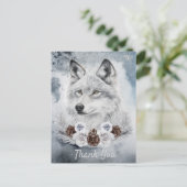 White Wolf Watercolor Winter Postkarte (Stehend Vorderseite)
