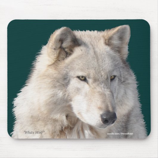 White Wolf Wildlife Art Mousepad (Vorne)