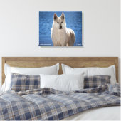 White Wolf Wrapped Canvas Leinwanddruck (Insitu (Schlafzimmer))