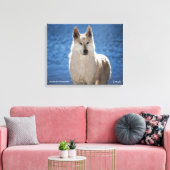 White Wolf Wrapped Canvas Leinwanddruck (Insitu (Wohnzimmer))