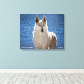 White Wolf Wrapped Canvas Leinwanddruck (Insitu (Holzboden))
