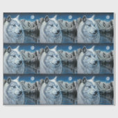 White Wolf Wrapping Paper Geschenkpapier (Flach)