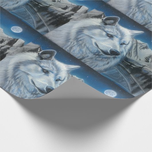 White Wolf Wrapping Paper Geschenkpapier (Ecke)