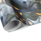 White Wolf Wrapping Paper Geschenkpapier (Rolleneckpunkt)