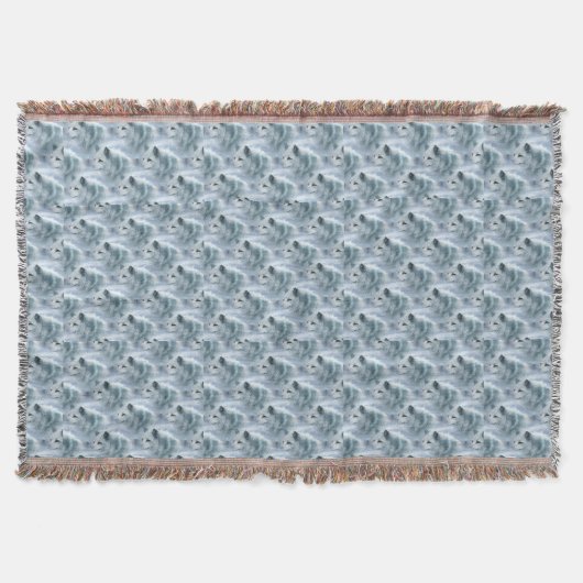 White Wolves Design Throw Blanket Decke (Vorderseite)