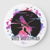 White Wolves Guild Clock Große Wanduhr (Vorderseite)