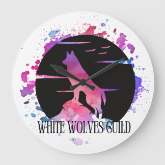 White Wolves Guild Clock Große Wanduhr