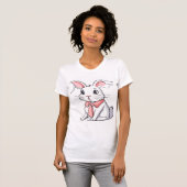 White Women T - Shirt mit schönem 🐰 (Vorne ganz)
