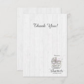 White Wood & Carriage Girl Babydusche Vielen Dank Dankeskarte (Vorne/Hinten)