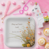 White Wood Fall Blume Hochzeitspapier-Teller Pappteller (Party)