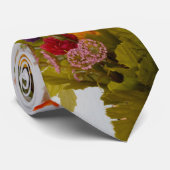 White Wood Fall Blume Wedding Neck Tie Krawatte (Gerollt)