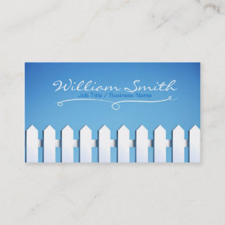 White Wood Fence Business card Visitenkarte