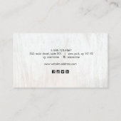 White Wood handgeschriebenes Skript Social Media B Visitenkarte (Rückseite)