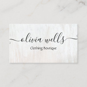 White Wood handgeschriebenes Skript Social Media B Visitenkarte