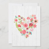 White Wood & Heart Girl Baby Dusche Einladung (Rückseite)