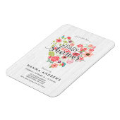 White Wood & Heart Girl Baby Dusche Einladung Magnet (Linke Seite)