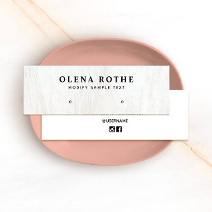 White Wood Stud Earring Juwelier Display Telefonnummerkarte