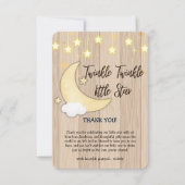 White Wood Twinkle Twinkle Little Star Baby Dusche Dankeskarte (Vorderseite)