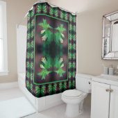 White Woodland Wildflower Floral Art Pattern Duschvorhang (Beispiel)