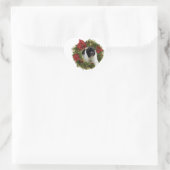 White Wreath Newfundland Dog Wrapping Paper Herz-Aufkleber (Tasche)
