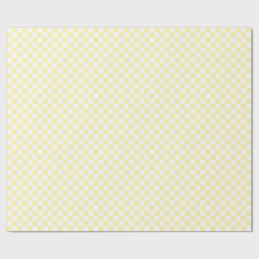 White & Yellow Checkerboard Wrapping Paper Roll Geschenkpapier (Flach)