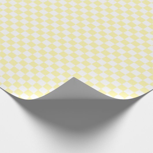 White & Yellow Checkerboard Wrapping Paper Roll Geschenkpapier (Ecke)