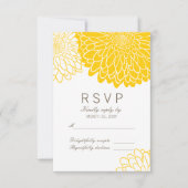 White Yellow Chrysanthema Response RSVP Card Karte (Vorderseite)