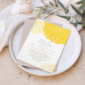 White Yellow Chrysanthemum Einfaches Probe Dinner Einladung