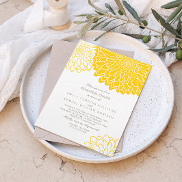 White Yellow Chrysanthemum Einfaches Probe Dinner Einladung