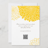White Yellow Chrysanthemum Simple QR UAWG Wedding Einladung (Rückseite)