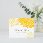 White Yellow Chrysanthemum Wedding Dankeschön Kart Dankeskarte (Stehend Vorderseite)