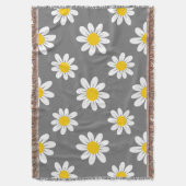 White Yellow Daisies Decke (Vorderseite Vertikal)