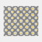 White Yellow Daisies Fleecedecke (Vorderseite (Horizontal))