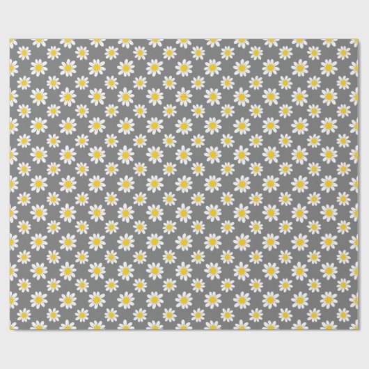 White Yellow Daisies Geschenkpapier (Flach)