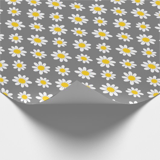 White Yellow Daisies Geschenkpapier (Ecke)