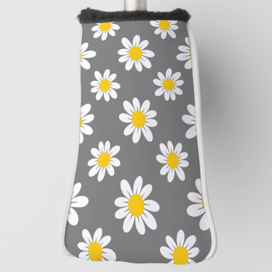 White Yellow Daisies Golf Headcover (Rotieren 90)