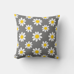 White Yellow Daisies Kissen