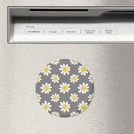 White Yellow Daisies Magnet (In Situ (Geschirrspüler))