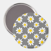 White Yellow Daisies Magnet (Vorderseite/Rückseite)