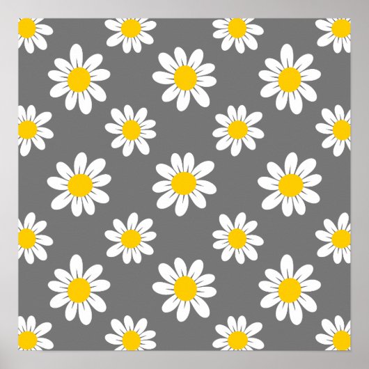 White Yellow Daisies Poster (Vorne)