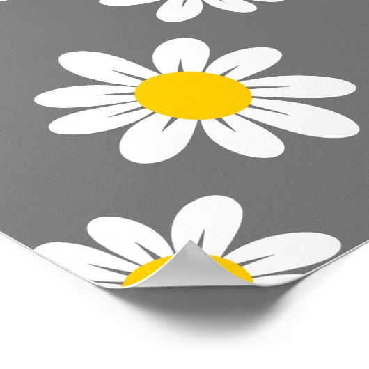 White Yellow Daisies Poster (Ecke)