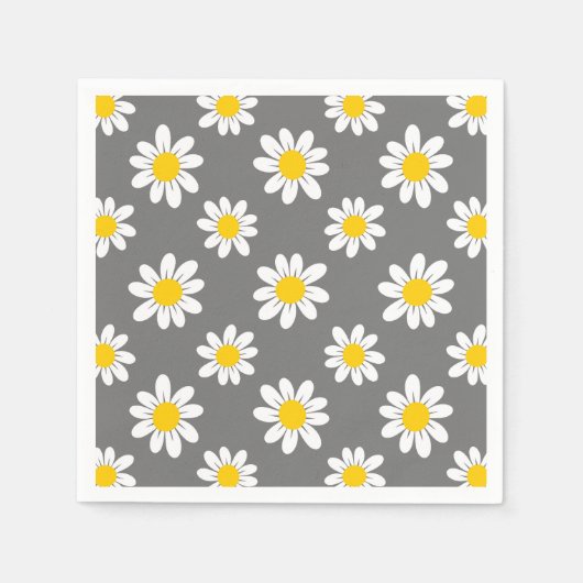 White Yellow Daisies Serviette (Vorderseite)
