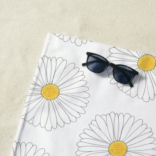 White Yellow Daisy Blume Blumengarten Print Strandtuch (Beispiel)