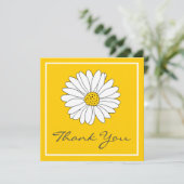 White Yellow Daisy Dankeskarte (Stehend Vorderseite)