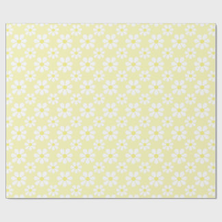 White Yellow Daisy Pattern Geschenkpapier