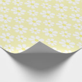White Yellow Daisy Pattern  Geschenkpapier (Ecke)