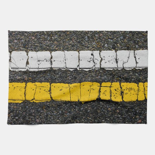 White Yellow Double Line Geschirrtuch (Horizontal)