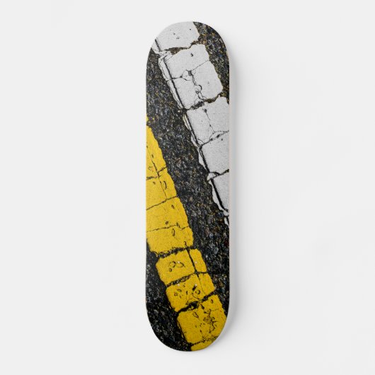 White Yellow Double Line Skateboard (Vorderseite)